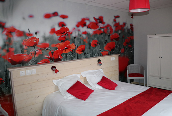 chambre d'hotes Jura coquelicot lit double